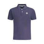 Men's North Sails blue cotton polo shirt with collar and short sleeves, featuring the North Sails logo on the chest.