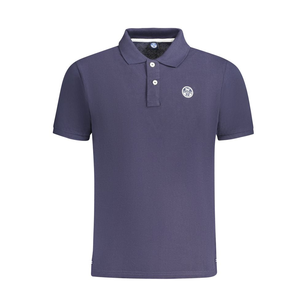Men's North Sails blue cotton polo shirt with collar and short sleeves, featuring the North Sails logo on the chest.