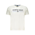 White North Sails Bianco cotton men's T-shirt with round neckline and short sleeves, displayed flat.