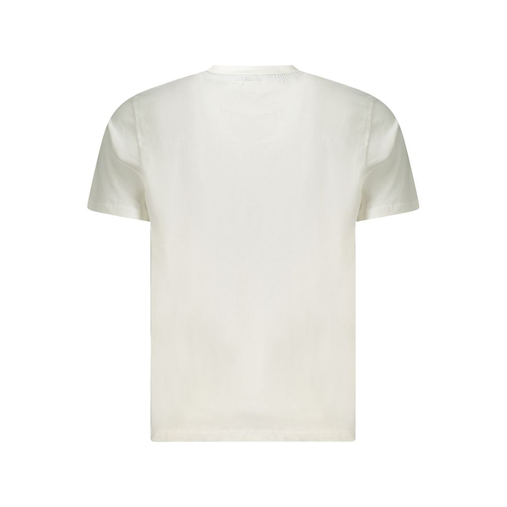 North Sails Bianco cotton men's T-shirt displayed on a hanger, showcasing a clean, casual design in white fabric.