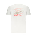 White cotton men's T-shirt by Trussardi, featuring a classic fit and subtle branding, displayed on a plain background.