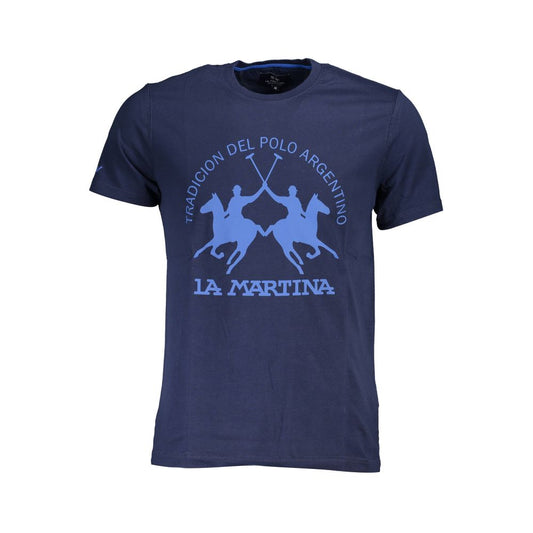 La Martina Blue Cotton Men T-Shirt La Martina