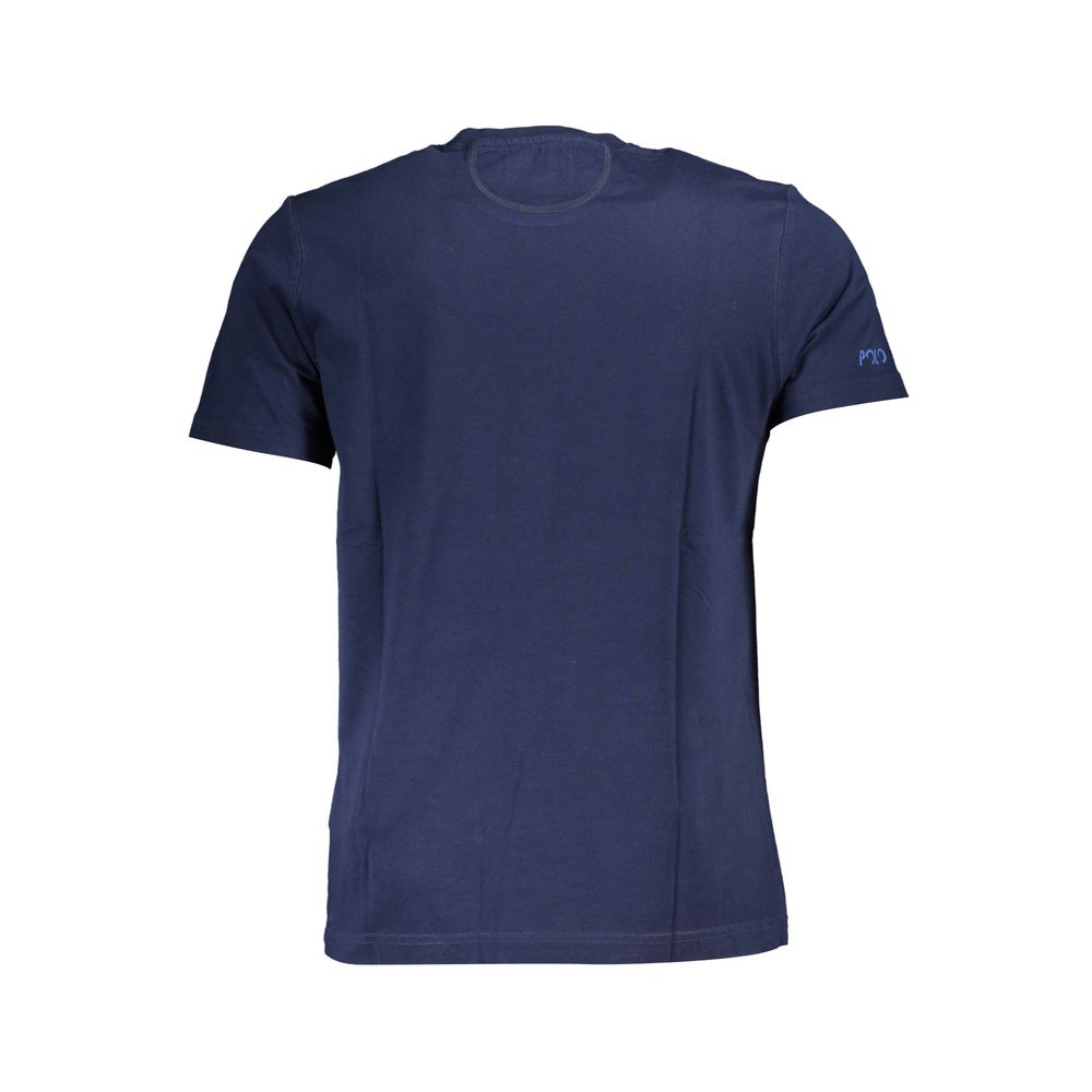 Blue cotton men's T-shirt by La Martina with a classic fit and subtle branding, displayed on a plain background.