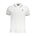 Norway 1963 Bianco cotton men's polo shirt with a classic collar and short sleeves, displayed on a white background.