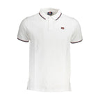 Norway 1963 Bianco cotton men's polo shirt with a classic collar and short sleeves, displayed on a white background.