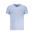 Tommy Hilfiger Azzurro cotton men's T-shirt with round neckline and short sleeves, casual style in light blue color.