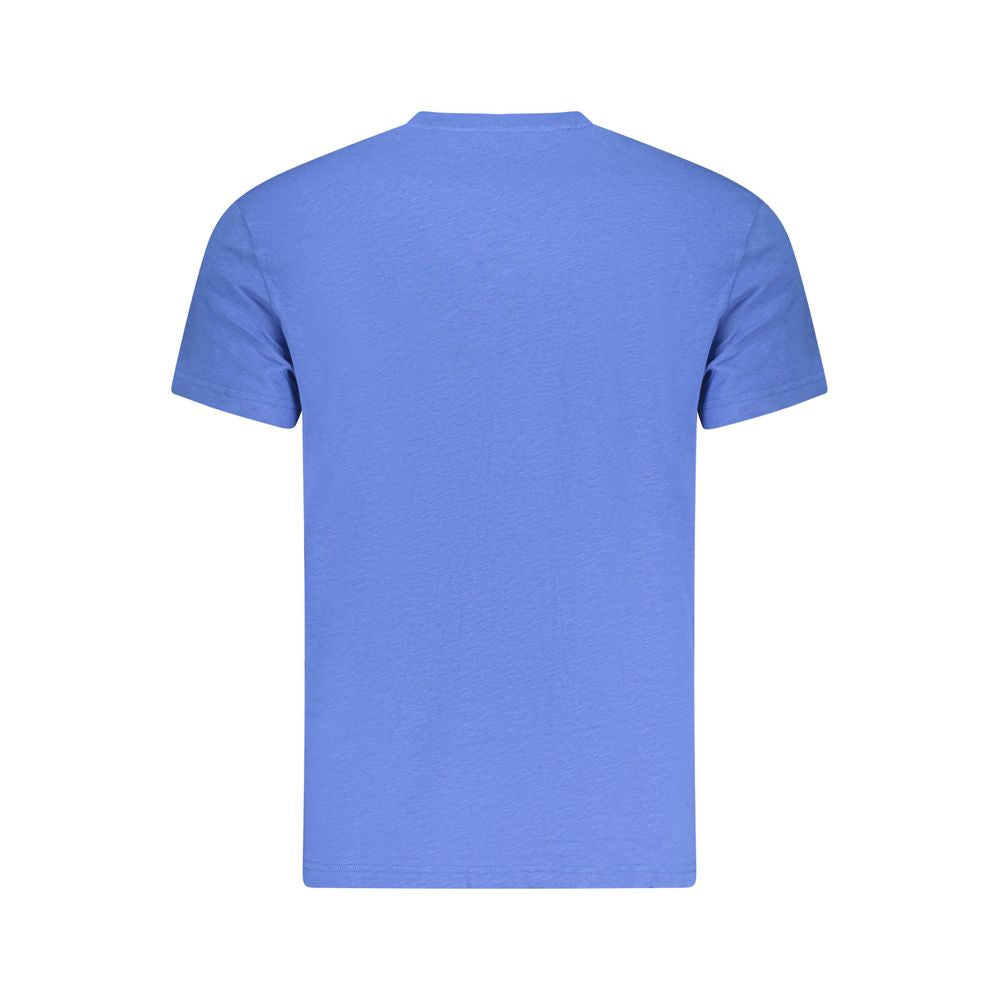 Blue cotton men's T-shirt by Tommy Hilfiger, featuring a classic fit and brand logo on the chest.