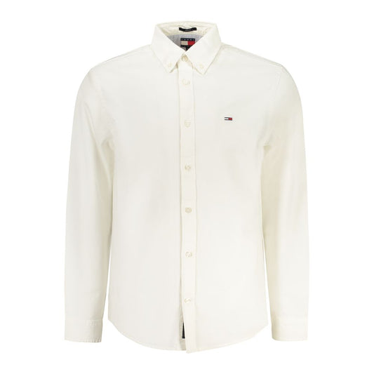 Tommy Hilfiger White Cotton Men Shirt Tommy Hilfiger