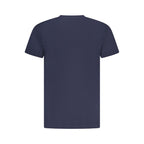 Blue cotton men's T-shirt by Tommy Hilfiger, featuring a classic fit and logo detail, displayed on a plain background.