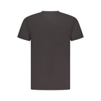Black cotton men's T-shirt by Tommy Hilfiger with classic fit and logo detail, displayed flat on a white background.
