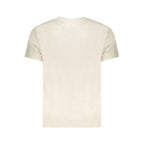 Beige cotton men's T-shirt by Tommy Hilfiger with classic fit and crew neckline, displayed on a plain background.