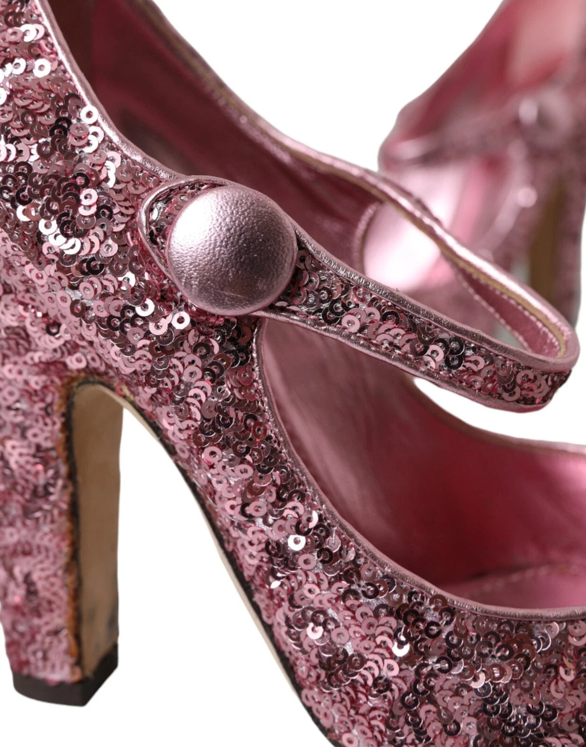 Dolce & Gabbana Pink Sequin Mary Jane Pumps High Heels Shoes - Eljoys Fashion 