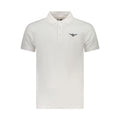 White cotton men's polo shirt by Accademia Militare with a classic collar and short sleeves, displayed on a plain background.