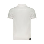 White cotton men's polo shirt by Accademia Militare, featuring a classic collar and short sleeves.