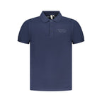 Men's blue cotton polo shirt by Accademia Militare, featuring a classic fit and collar design.