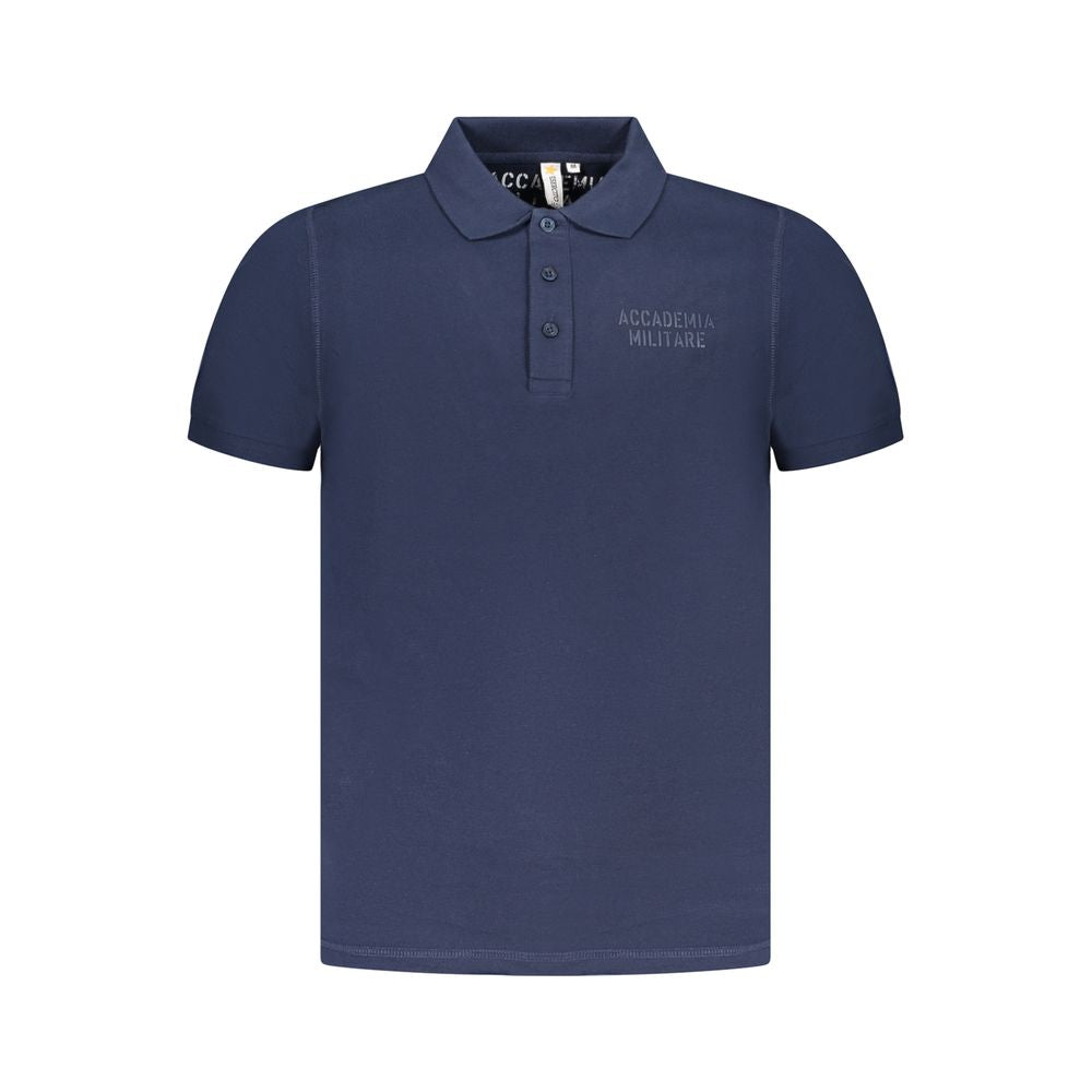 Men's blue cotton polo shirt by Accademia Militare, featuring a classic fit and collar design.