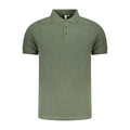 Accademia Militare Verde cotton men's polo shirt featuring a classic collar and short sleeves, styled casually.