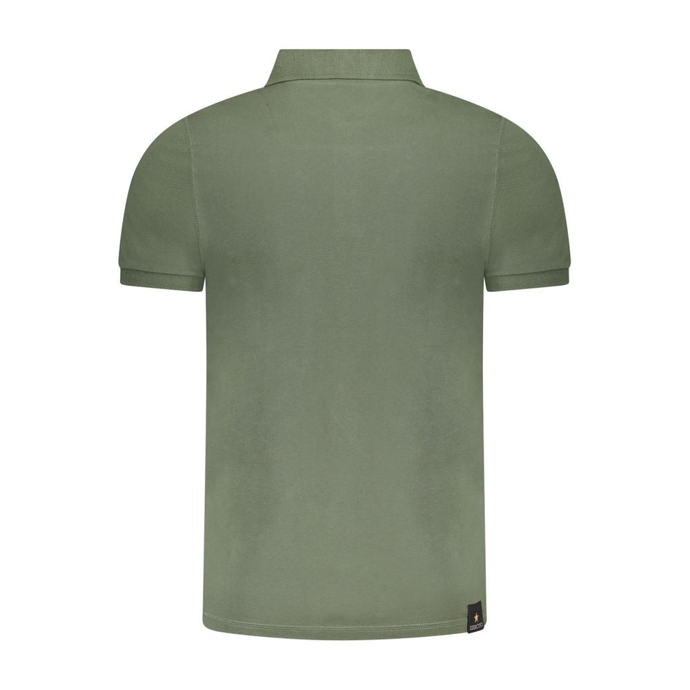Green cotton polo shirt for men by Accademia Militare, featuring a classic fit and polo collar.
