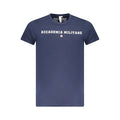 Blue cotton men's T-shirt from Accademia Militare with a casual fit and logo detail, ideal for everyday wear.