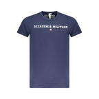 Blue cotton men's T-shirt from Accademia Militare with a casual fit and logo detail, ideal for everyday wear.