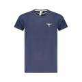 Accademia Militare blue cotton men's T-shirt with crew neck and logo detail, casual and comfortable everyday wear.