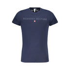 Blue cotton men's T-shirt from Accademia Militare featuring a classic fit and military-inspired design.