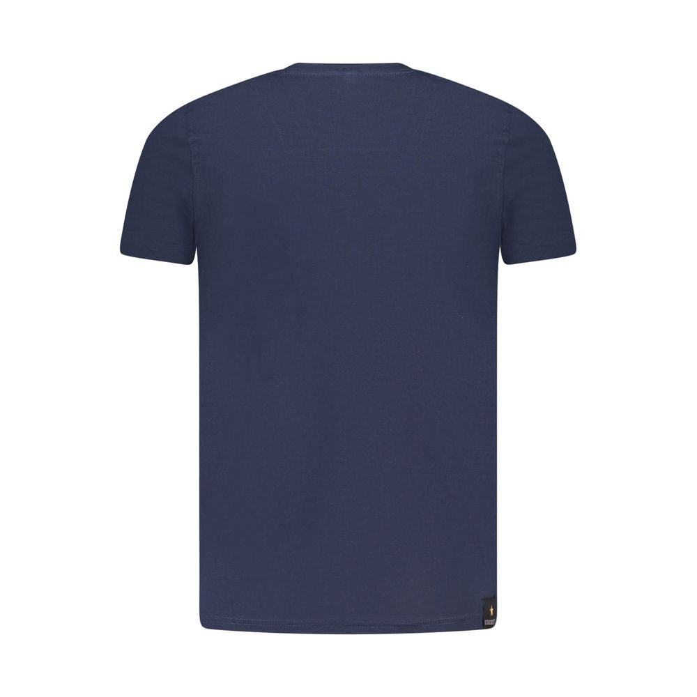 Blue cotton men's T-shirt from Accademia Militare featuring a simple, classic design and a crew neckline.