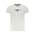 White cotton men's T-shirt from Accademia Militare featuring a classic fit and crew neckline, displayed flat.