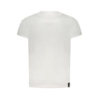 White cotton men's T-shirt with Accademia Militare logo, casual fit, simple crew neck, and short sleeves.