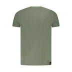 Green cotton men's T-shirt from Accademia Militare with a crew neck and military-inspired design.