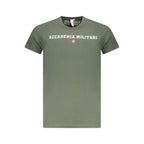 Green cotton men's T-shirt from Accademia Militare with a classic fit and military-inspired design.