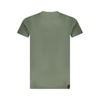 Green cotton men's T-shirt from Accademia Militare with logo print, casual fit, and comfortable design.