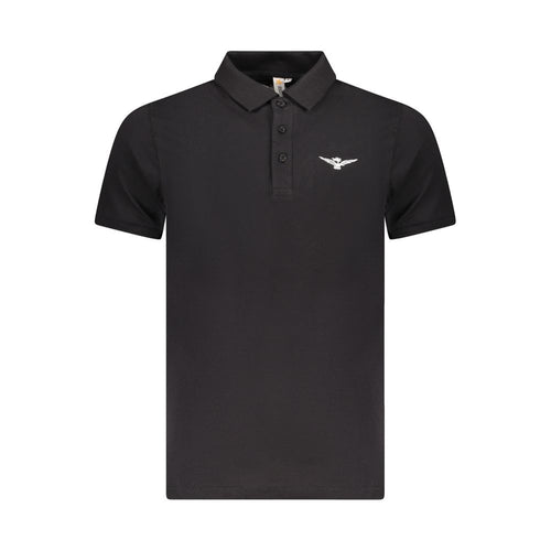 Accademia Militare Black Cotton Men Polo Accademia Militare