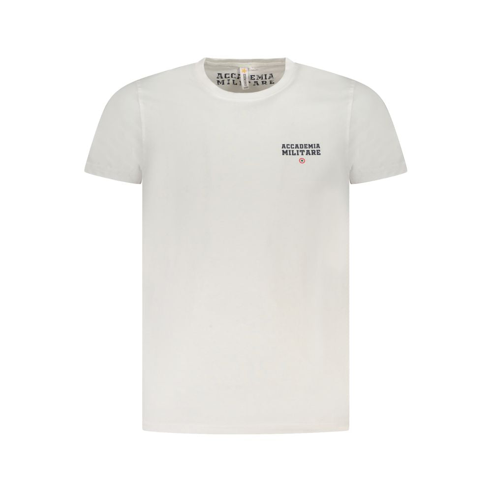 White cotton men's T-shirt by Accademia Militare featuring a classic fit and simple design.