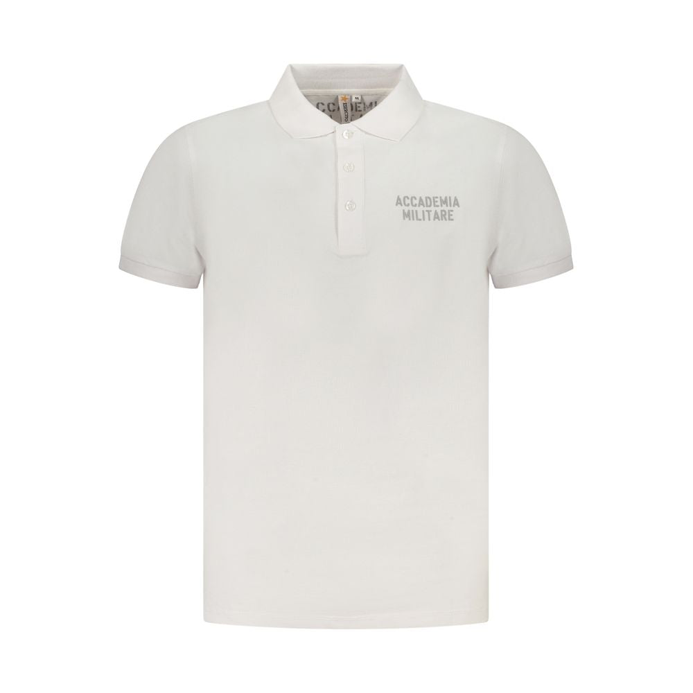 Accademia Militare Bianco Cotton Male Polo Shirt Accademia Militare