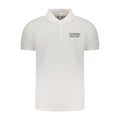 White cotton men's polo shirt from Accademia Militare with a classic collar and short sleeves, showcasing a clean, casual style.