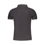 Black cotton men's polo shirt by Accademia Militare, featuring a classic fit and ribbed collar.