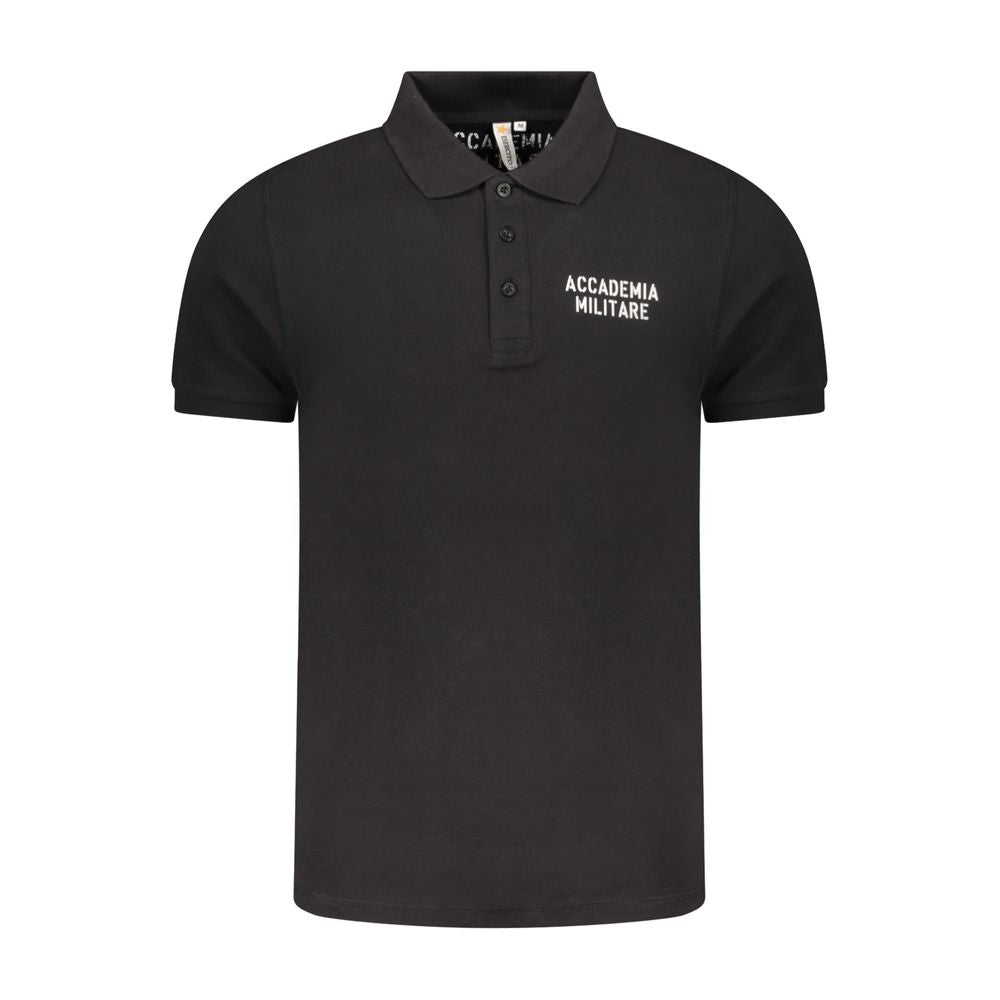 Accademia Militare Black Cotton Polo Shirt Accademia Militare
