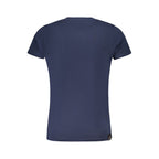 Blue cotton men's T-shirt from Accademia Militare with a classic fit and subtle branding, displayed on a plain background.