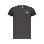 Black cotton men's T-shirt by Accademia Militare with a classic fit and simple design, featuring the brand logo on the front.