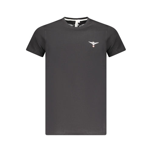 Black cotton men's T-shirt by Accademia Militare with a classic fit and simple design, featuring the brand logo on the front.