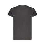 Black cotton men's T-shirt from Accademia Militare with a simple design, casual fit, and round neckline.
