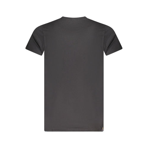 Black cotton men's T-shirt from Accademia Militare with a simple design, casual fit, and round neckline.