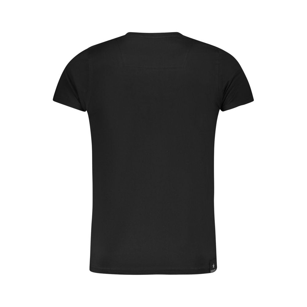 Black cotton men's T-shirt from Accademia Militare with a simple, classic fit and subtle branding on the front.