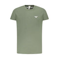 Green cotton men's T-shirt from Accademia Militare with military-inspired design and branding, casual style and comfortable fit.