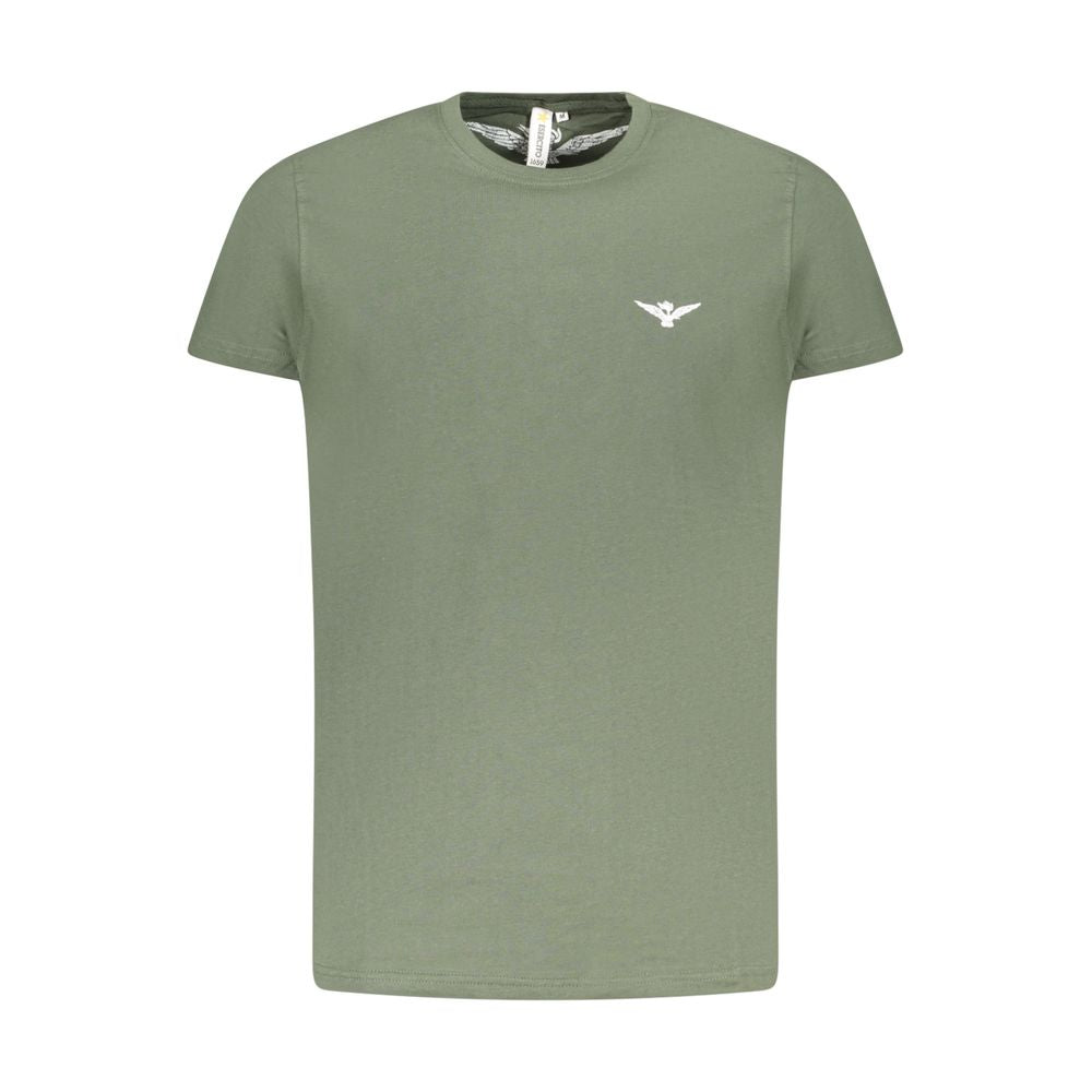 Green cotton men's T-shirt from Accademia Militare with military-inspired design and branding, casual style and comfortable fit.