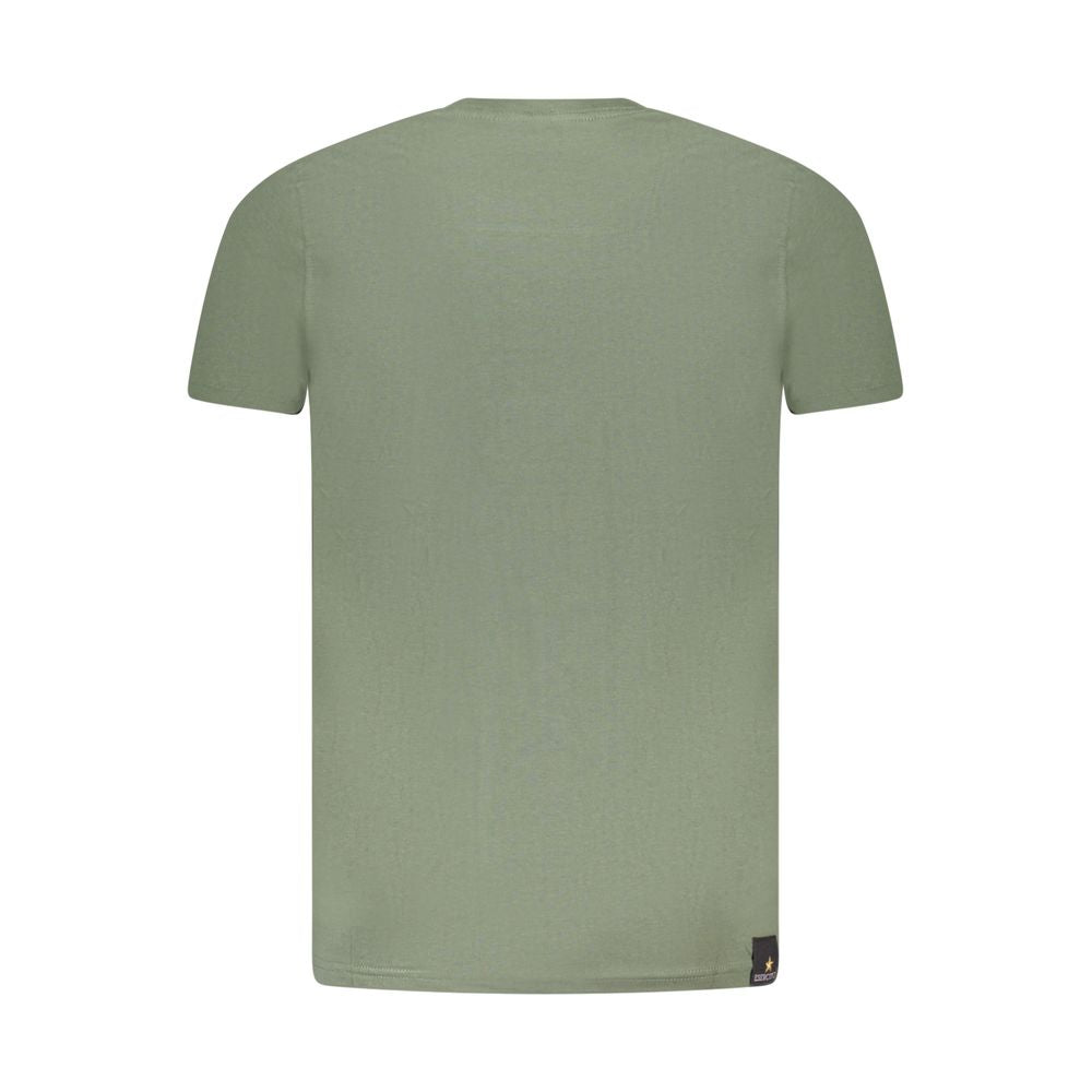 Green cotton men's T-shirt from Accademia Militare with a classic fit and military-inspired design.