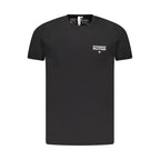Black cotton men's T-shirt by Accademia Militare featuring a classic fit and logo on the front.