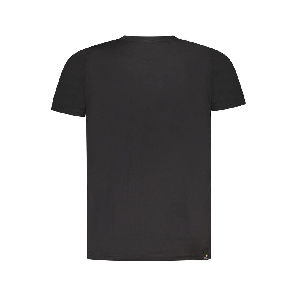 Accademia Militare black cotton men's T-shirt with crew neck and logo detail on the front.