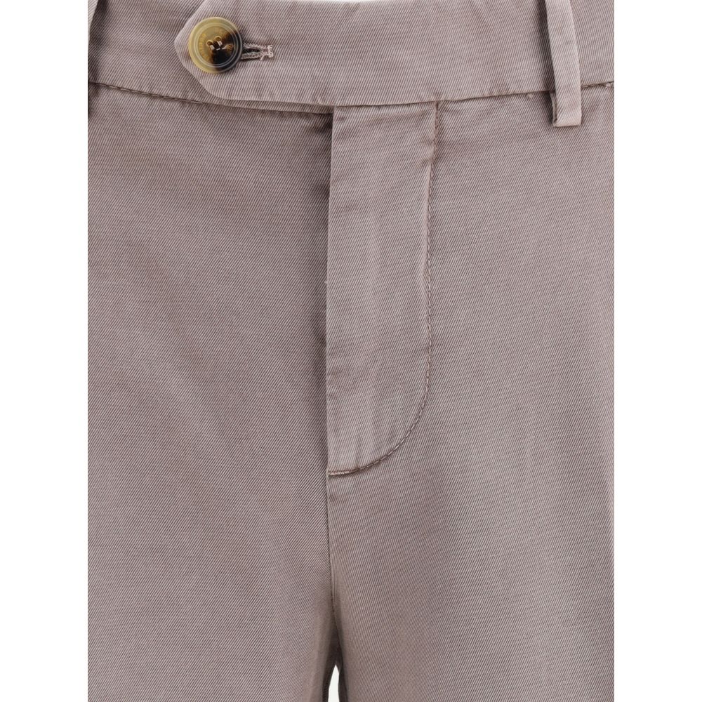 Brunello Cucinelli Gray Cotton Casual Pants Brunello Cucinelli